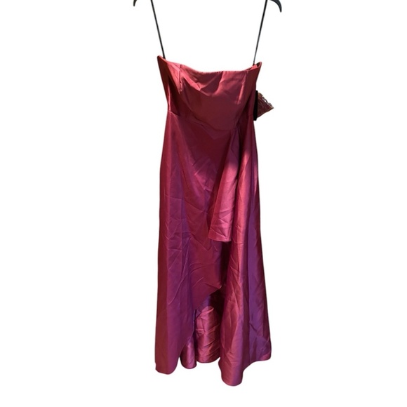 Alfred Sung Strapless Satin Twill Gown in Tea Rose Size 12R NWT - Picture 1 of 6